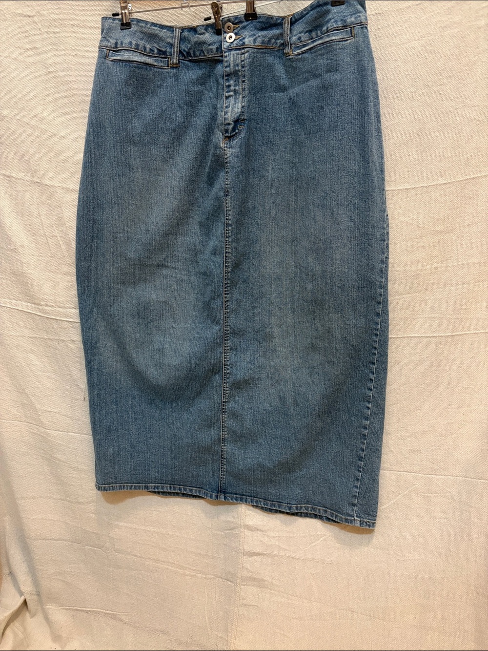 Classic Blue Denim Maxi Skirt